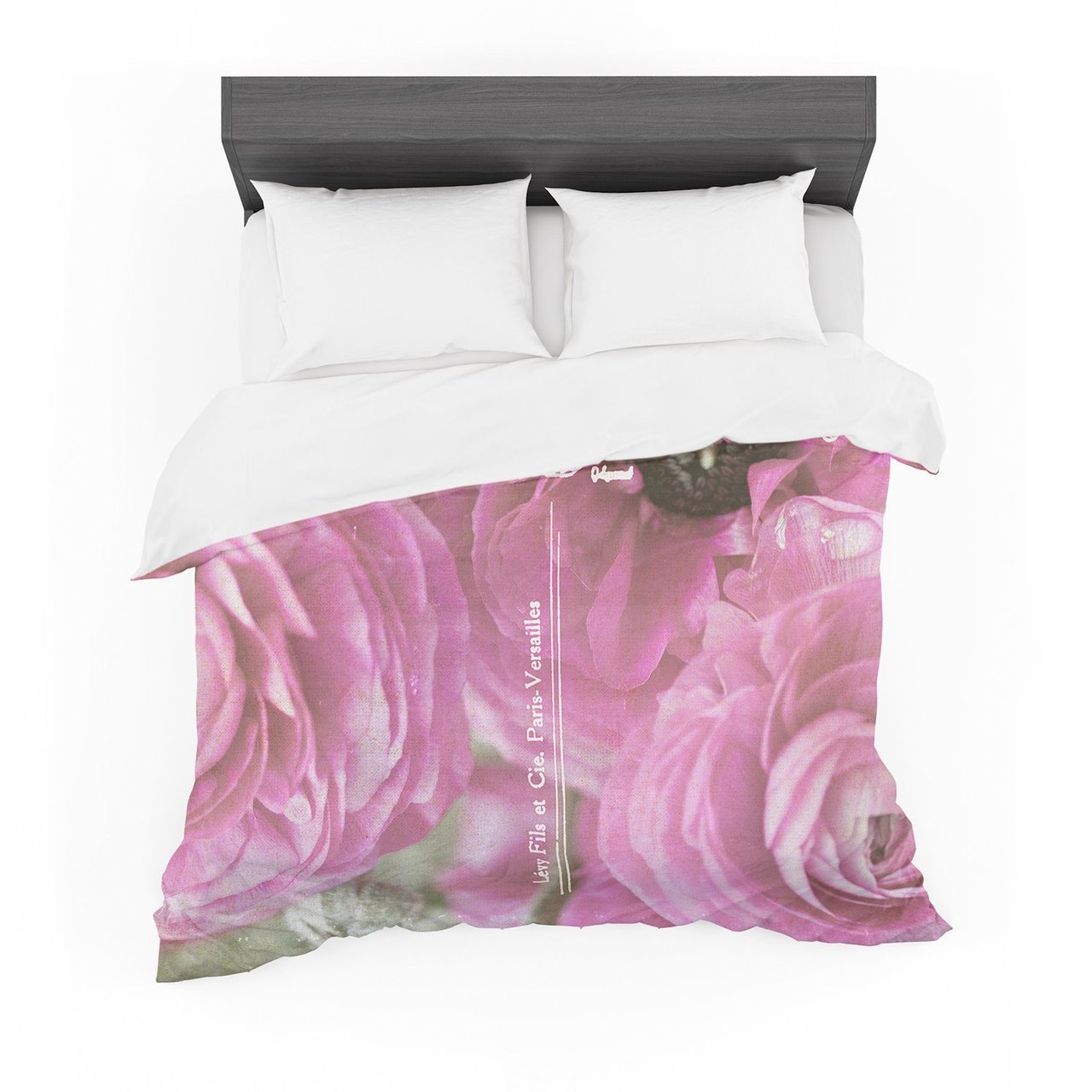 Ann Barnes ‘Paris Postcard’ Pink Flowers Featherweight3D Customized Duvet Cover Bedding Sets