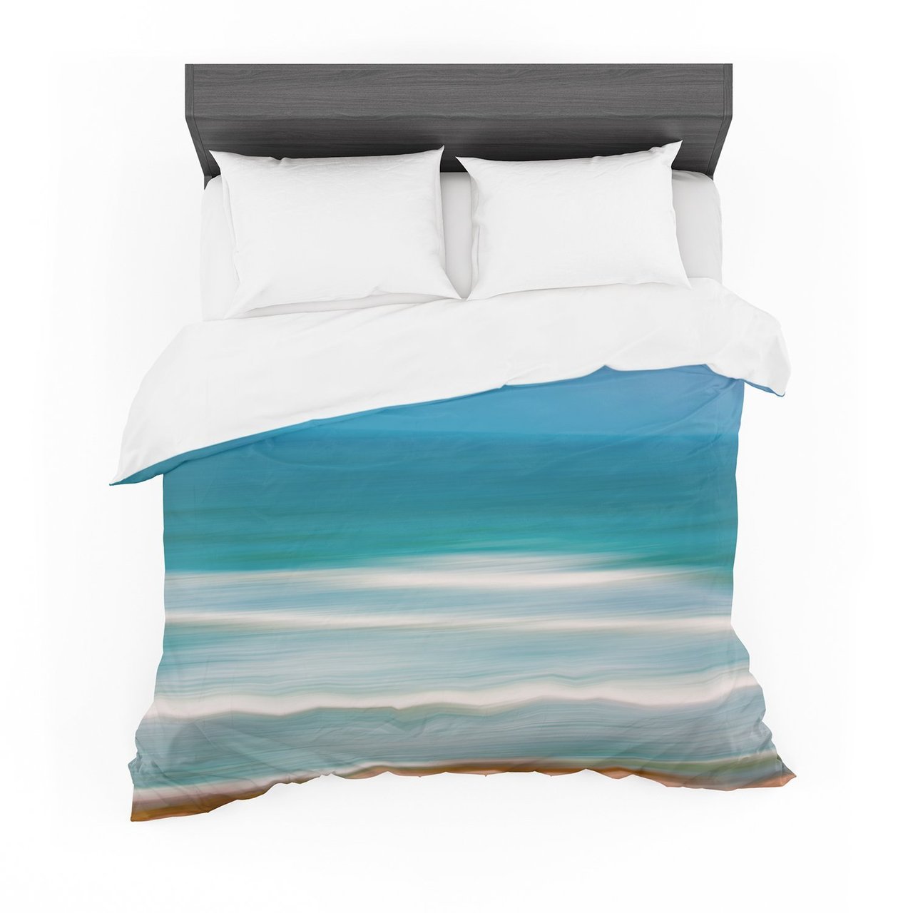 Ann Barnes ‘Sun andea’ Blue Aqua Cotton3D Customized Duvet Cover Bedding Sets