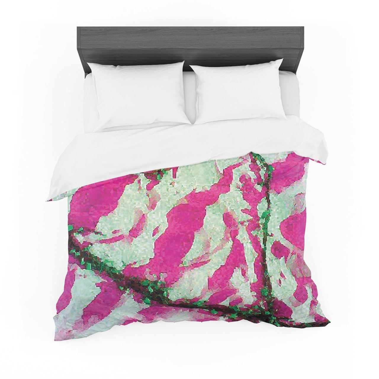 Anne LaBrie ‘Pink Tiger Love’ Pink Green Featherweight3D Customized Duvet Cover Bedding Sets