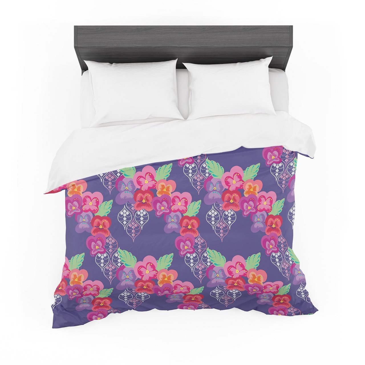 Annelineophia ‘Beautifully Boho’ Purple Featherweight3D Customized Duvet Cover Bedding Sets