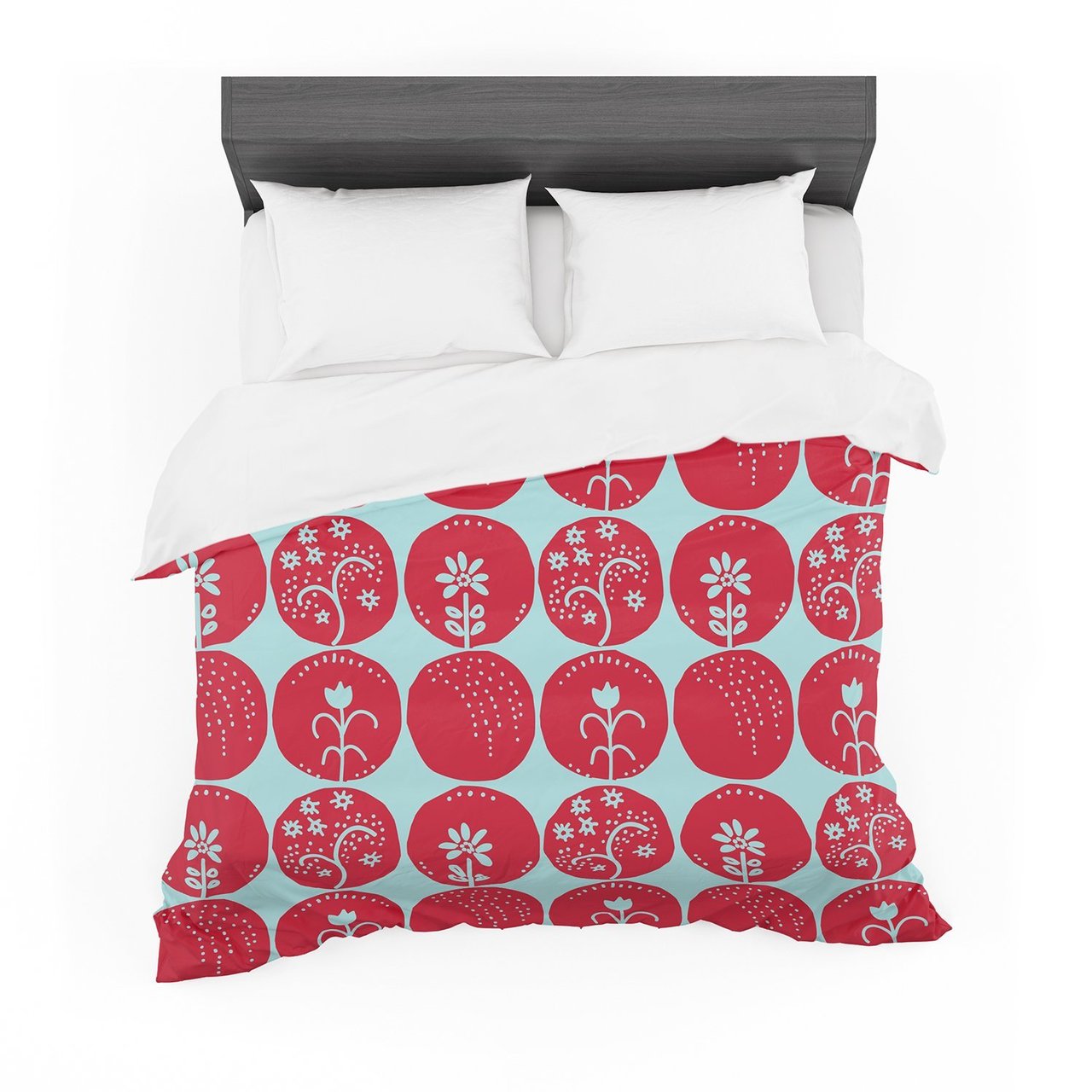Annelineophia ‘Dotty Papercut Red’ Circles Blue Featherweight3D Customized Duvet Cover Bedding Sets
