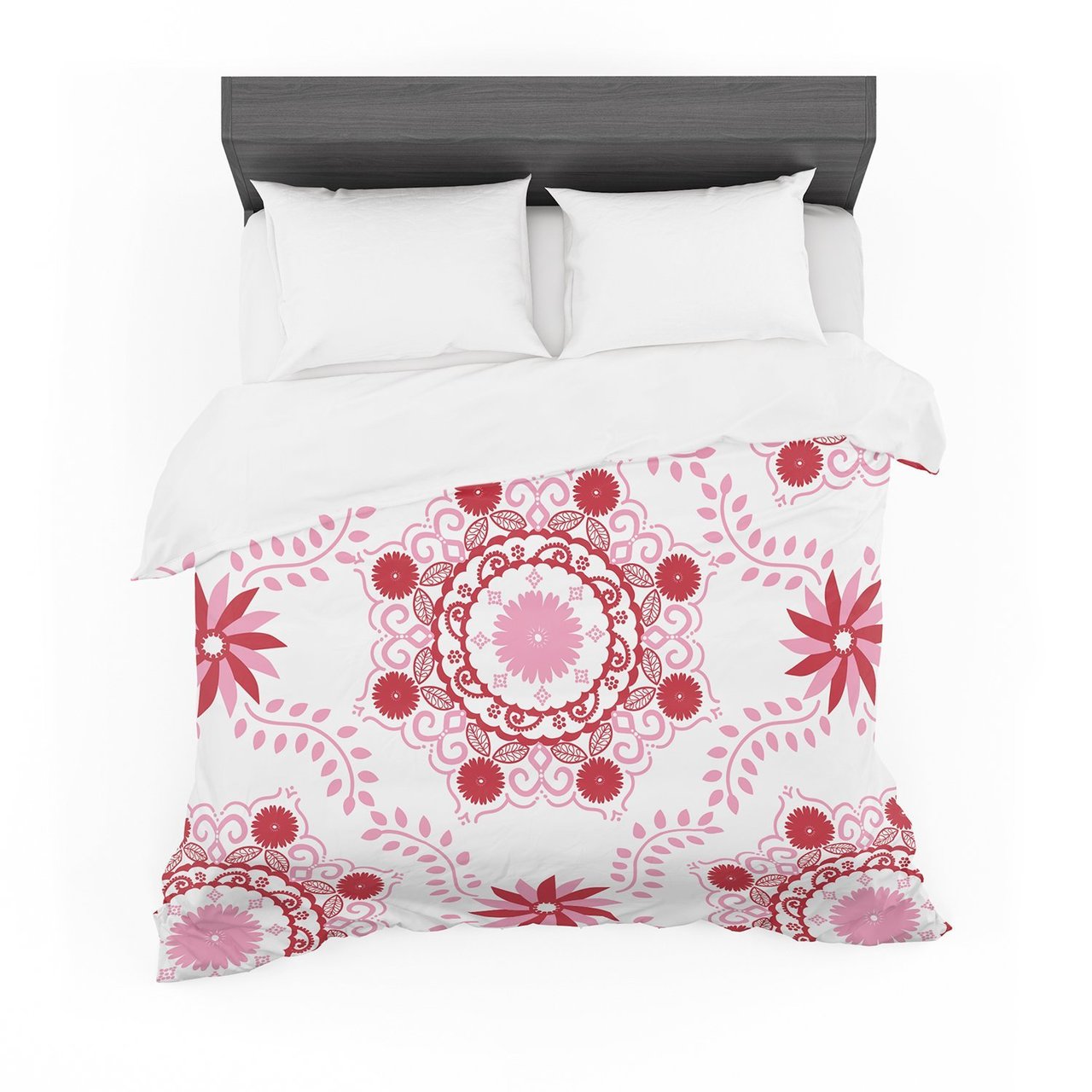 Annelineophia ‘Let’s Dance Red’ Pink Floral Featherweight3D Customized Duvet Cover Bedding Sets