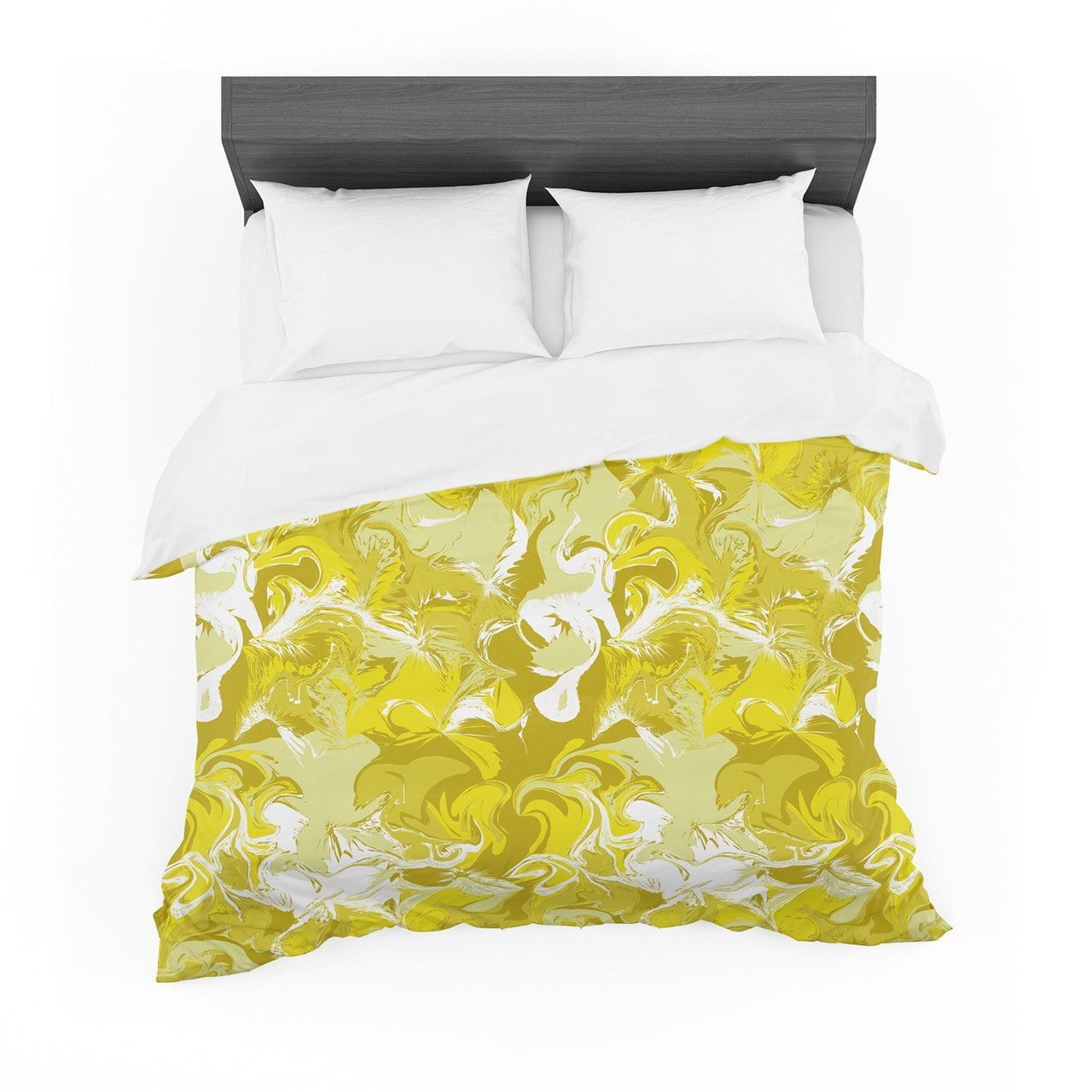 Annelineophia ‘Marbleized In Gold’ Yellow Featherweight3D Customized Duvet Cover Bedding Sets