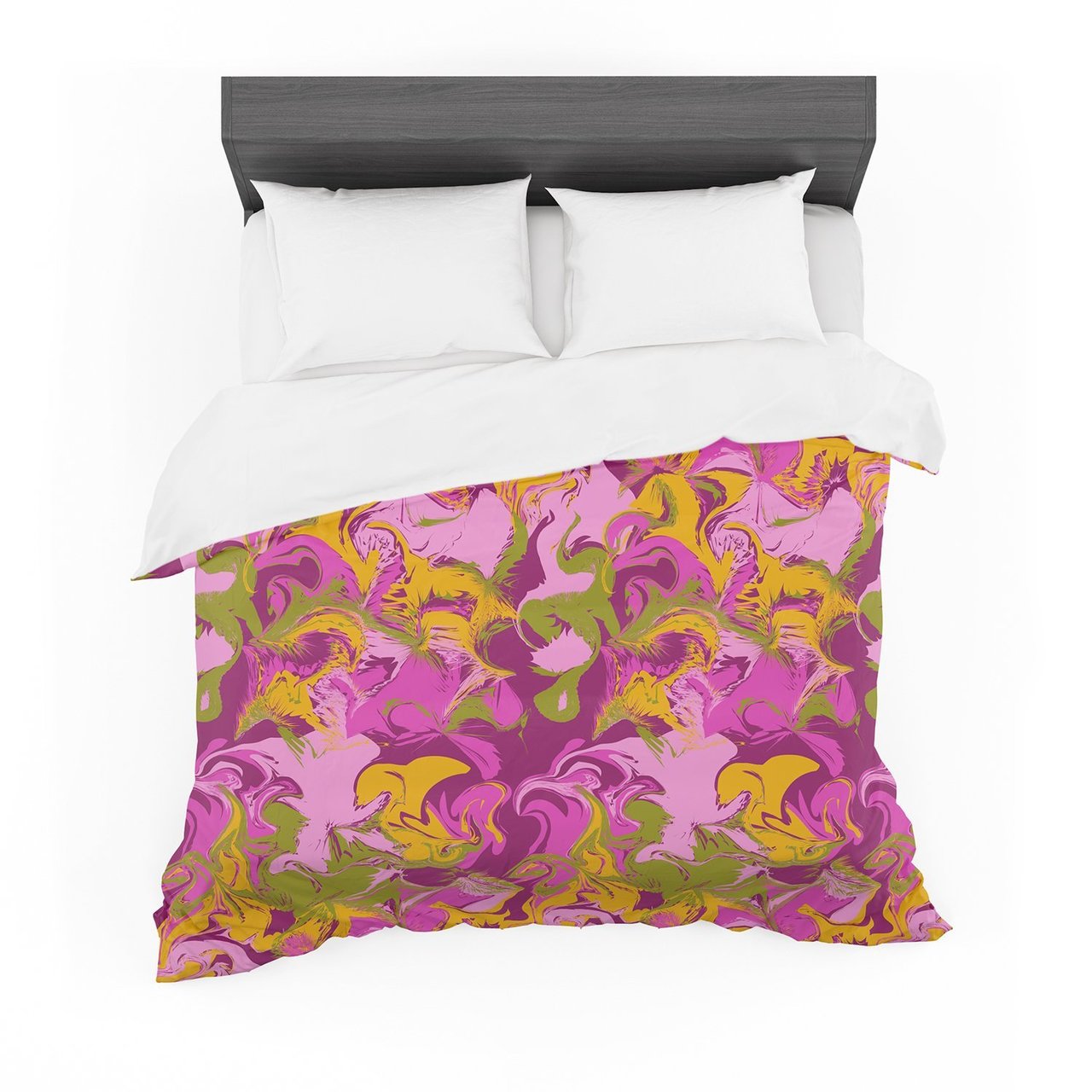 Annelineophia ‘Marbleized In Plum’ Pink Purple Featherweight3D Customized Duvet Cover Bedding Sets