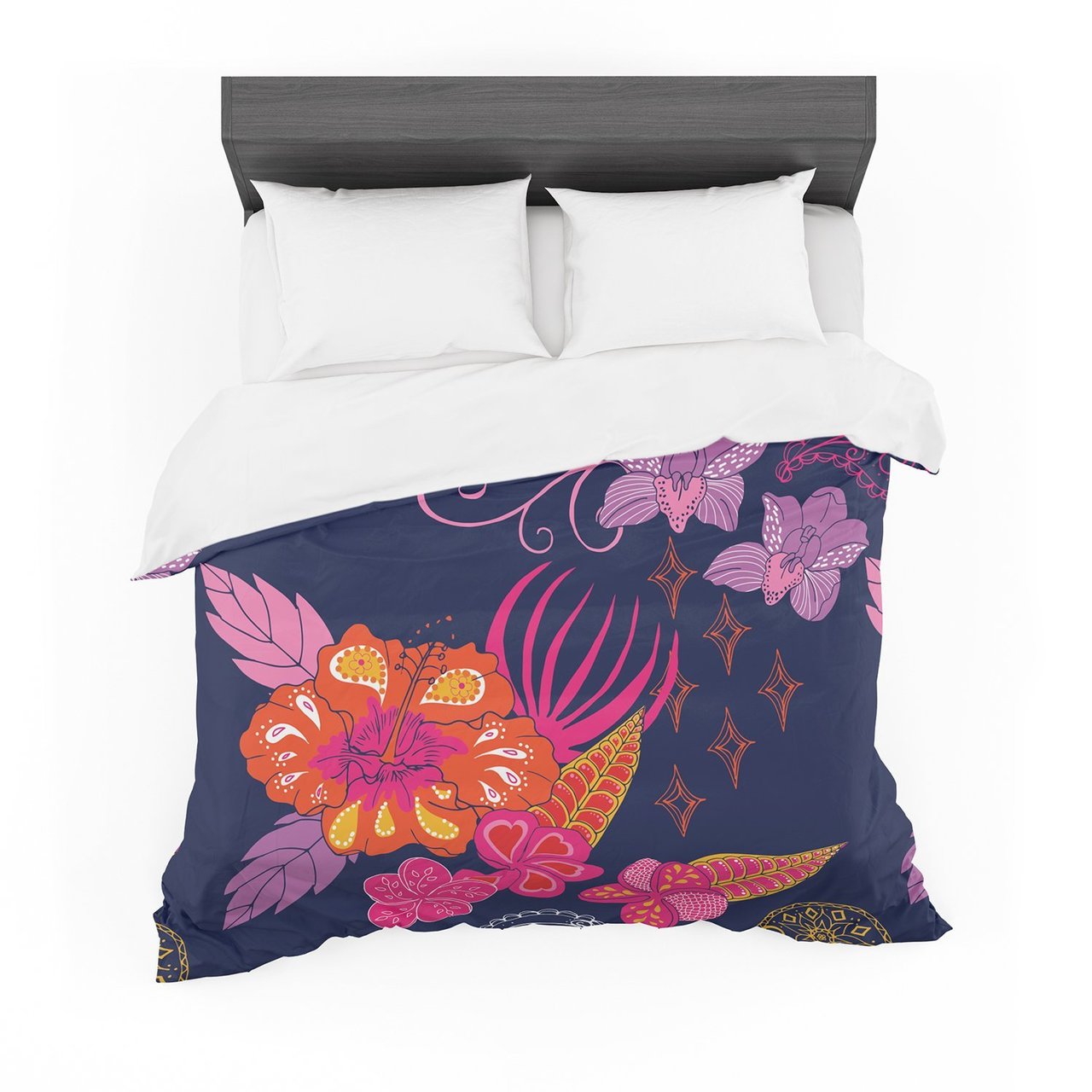Annelineophia ‘Tropical Paradise’ Purple Floral Featherweight3D Customized Duvet Cover Bedding Sets