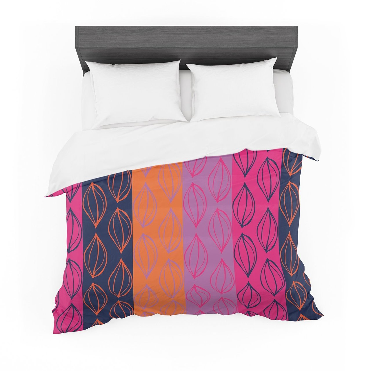 Annelineophia ‘Tropicaleeds’ Pink Orange Featherweight3D Customized Duvet Cover Bedding Sets