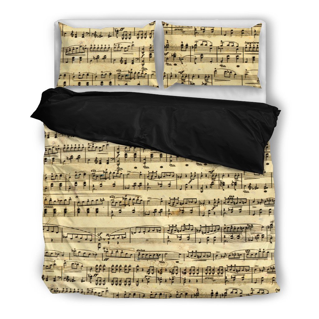 Antiqueheet Music Black 3D Customized Duvet Cover Bedding Sets