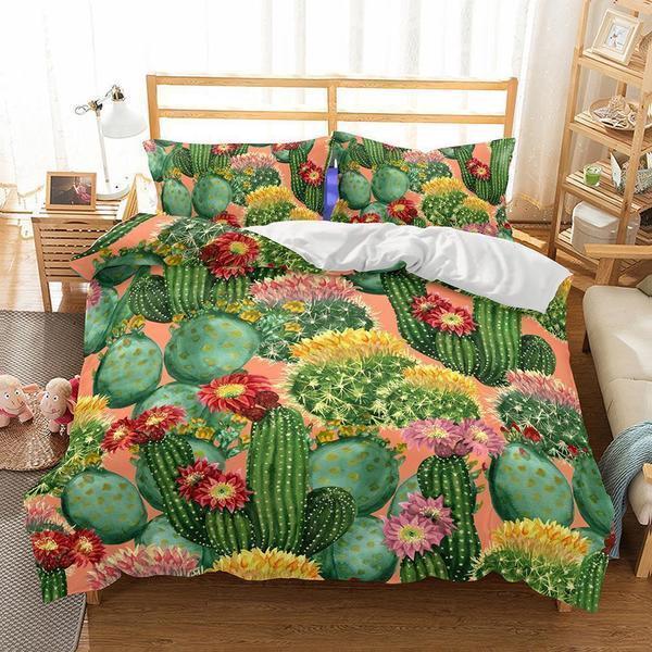 Art Pattern Cactus Printed 3D Customized Duvet Cover Bedding Sets