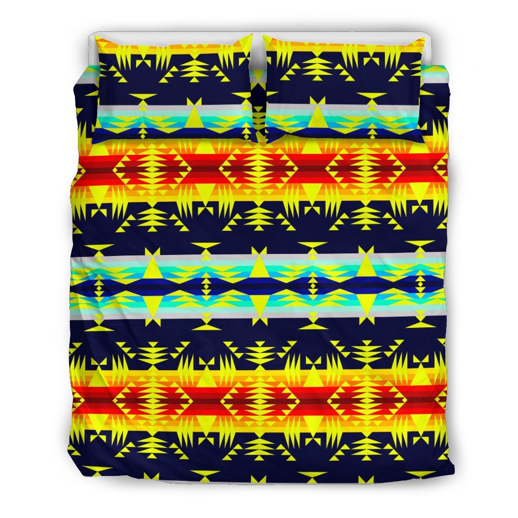 B ween the Mountains Navy Yellow 3D Customized Duvet Cover Bedding Sets