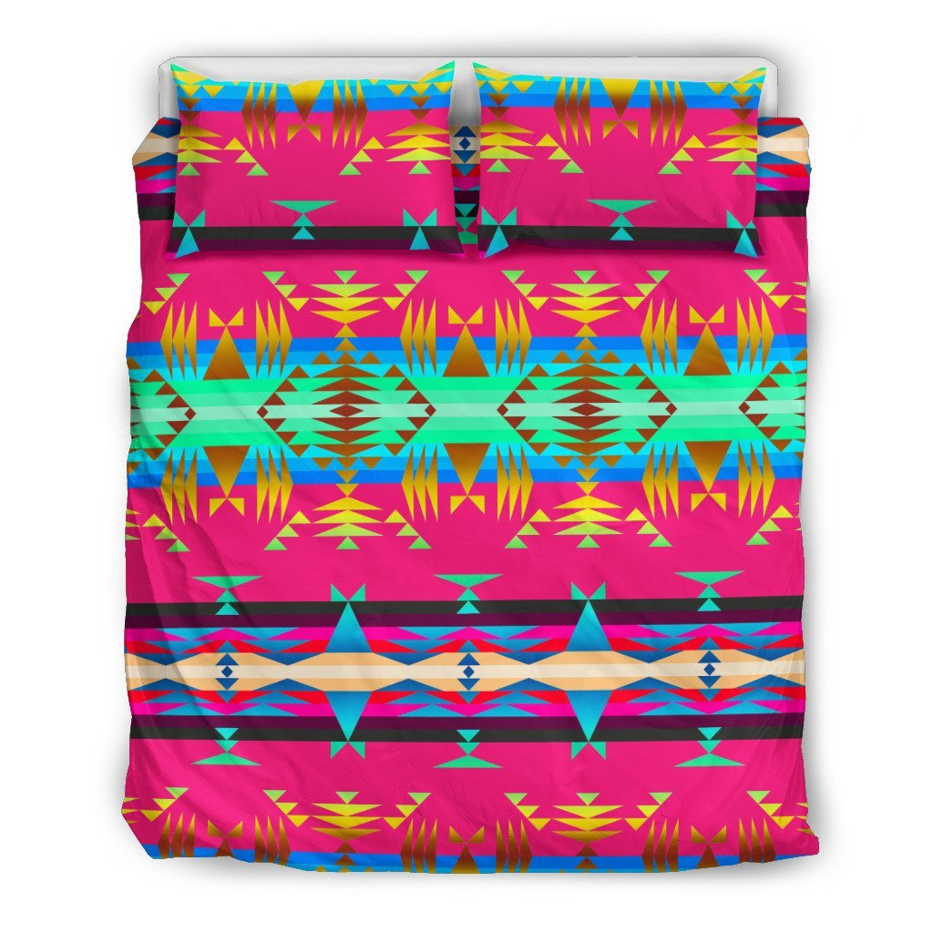 B ween the Mountains Pink ky 3D Customized Duvet Cover Bedding Sets