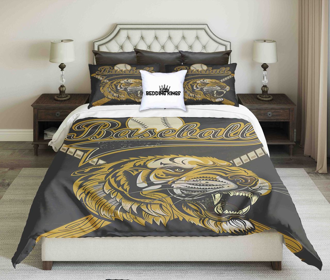 Baseball Design With Lionymbol | kings3D Customized Duvet Cover Bedding Sets