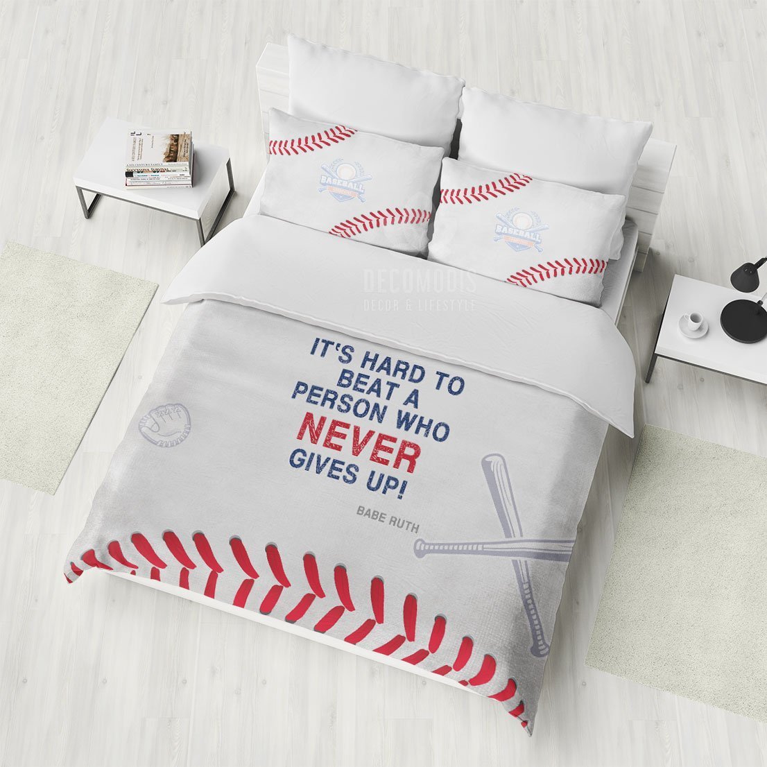 baseball it’s hard to beat a person who never gives up 3D Customized Duvet Cover Bedding Sets