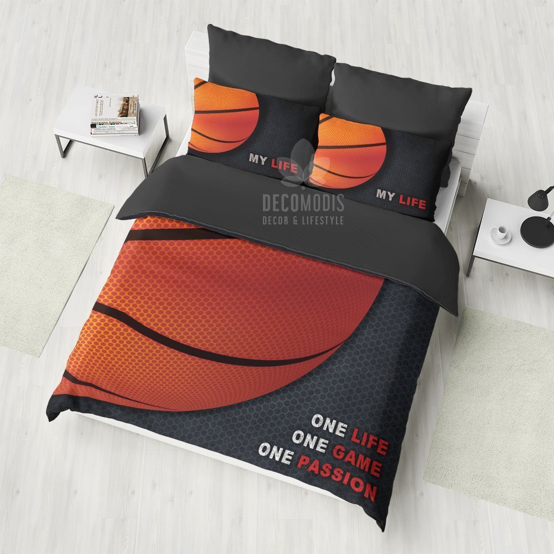 Basketball Duvet Cover Set, Sport Bedspread, Basketball Bedding, Inspirational Quote Bedding Set