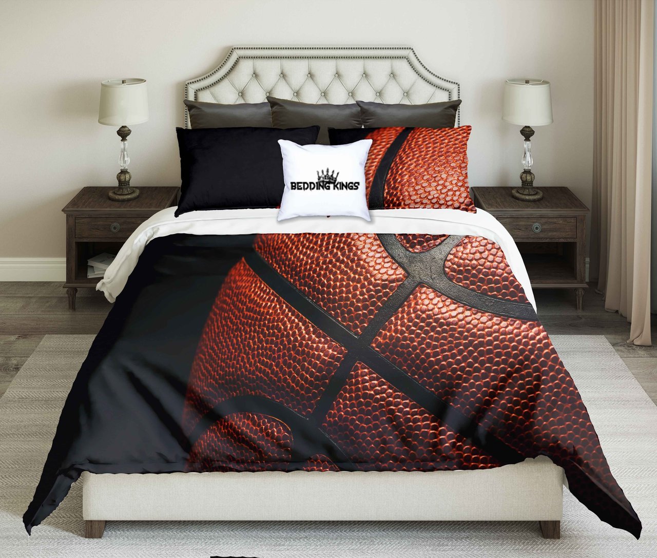 Basketball In Background | kings3D Customized Duvet Cover Bedding Sets