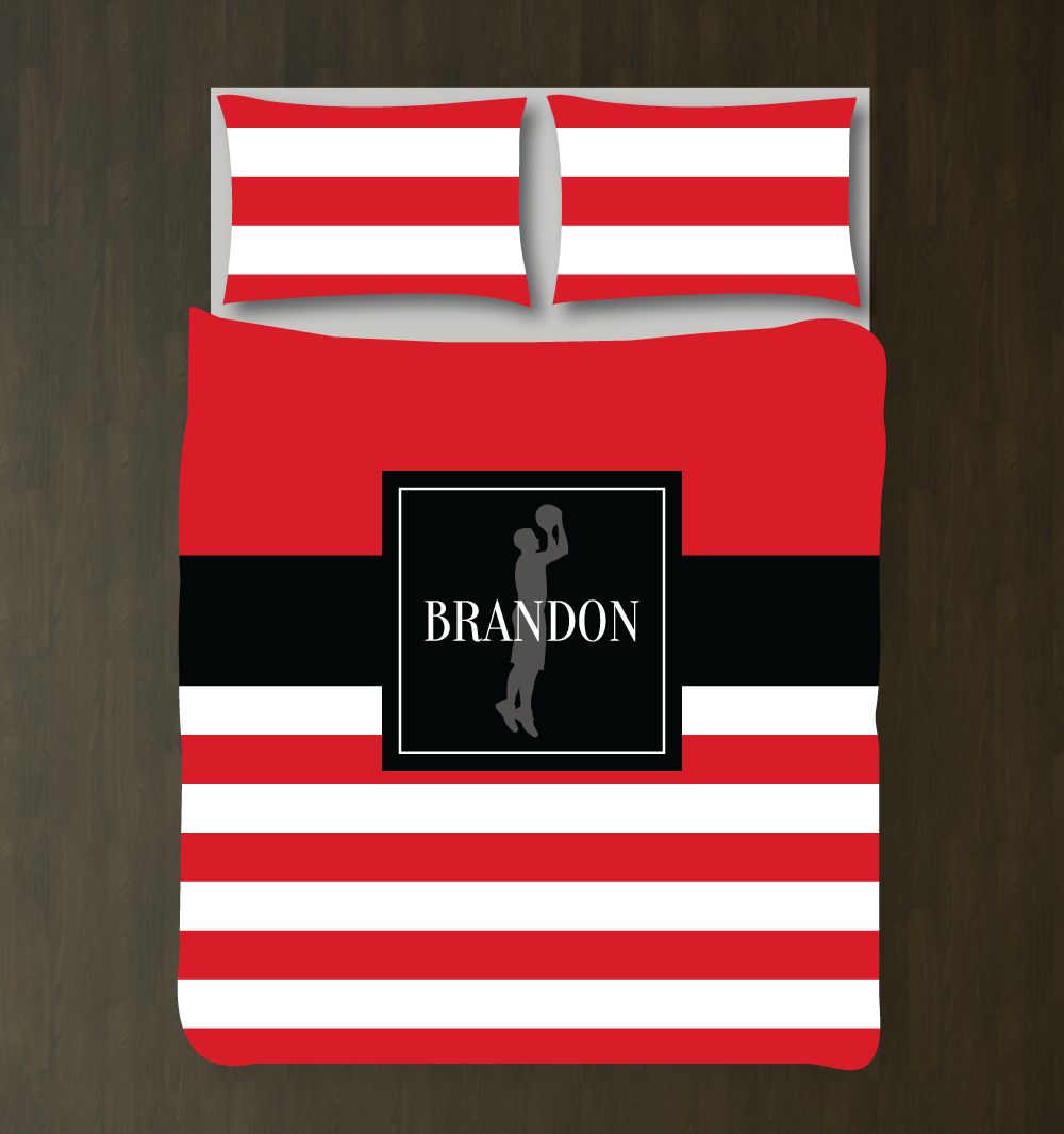 Basketball Player Bedding Set with Stripes Customized Duvet Cover