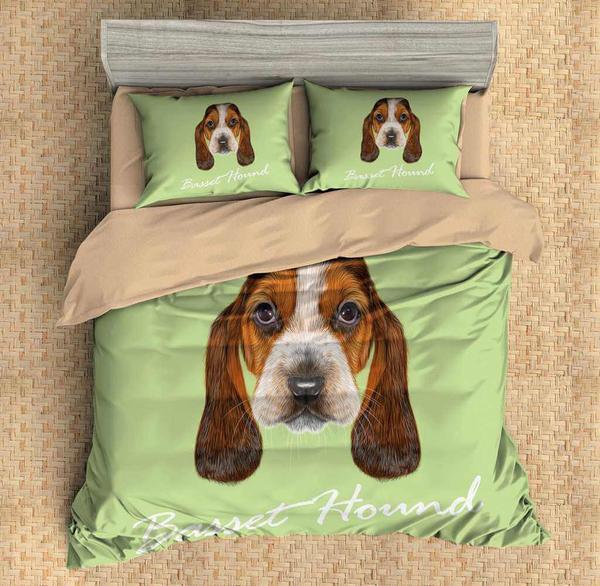 Basset Hound 3D Customized Duvet Cover Bedding Sets