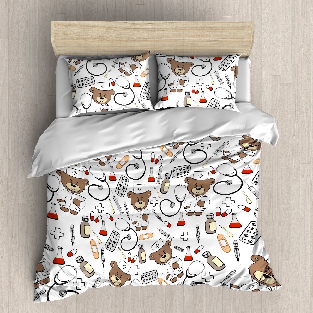 Bear Nurse V2 3D Customized Duvet Cover Bedding Sets