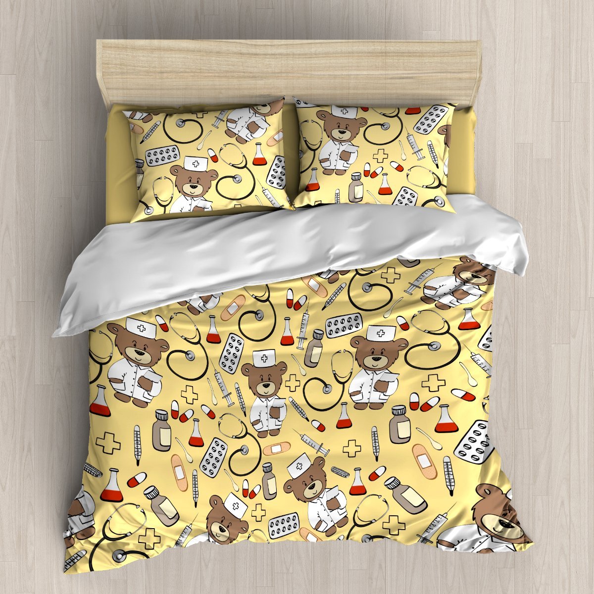 Bear Nurse V3 3D Customized Duvet Cover Bedding Sets