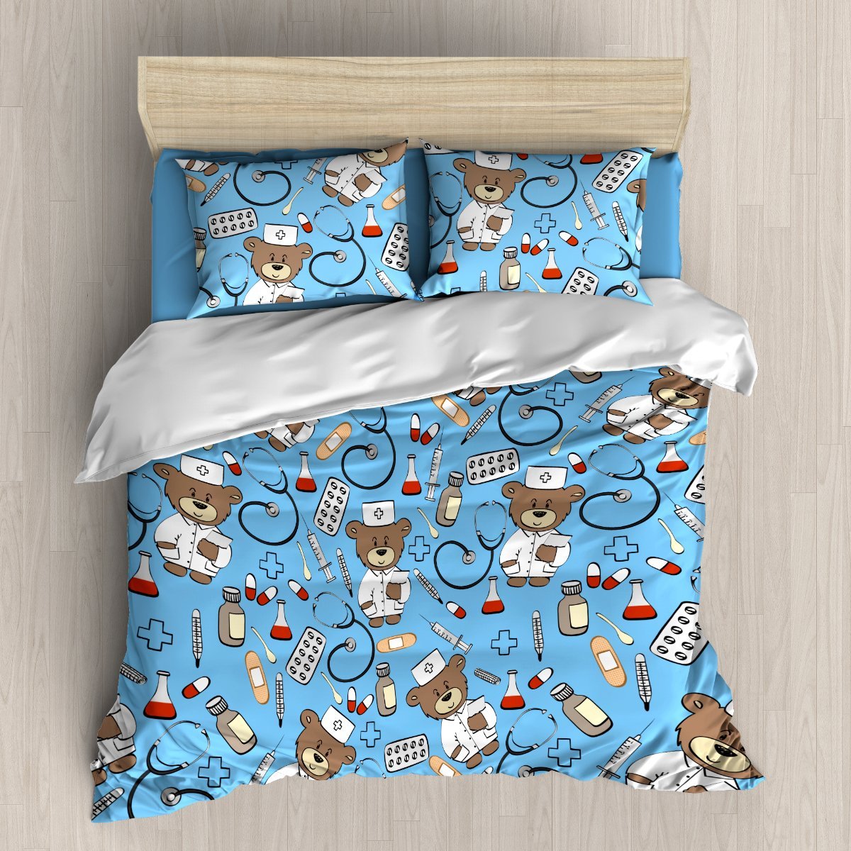 Bear Nurse V4 3D Customized Duvet Cover Bedding Sets