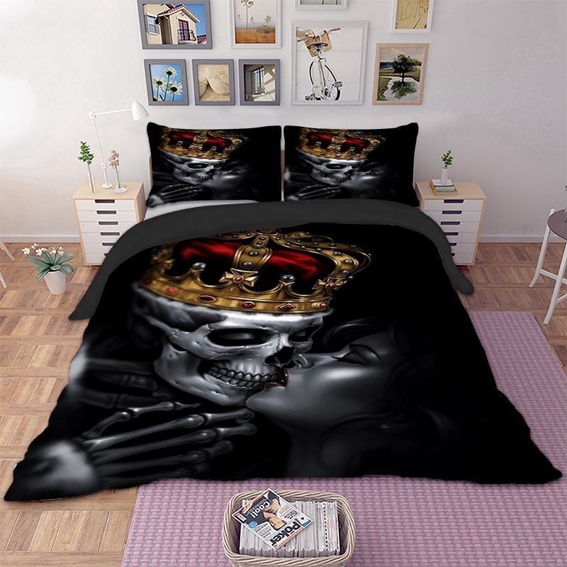 Beauty Kiss King Skull Bedding Set