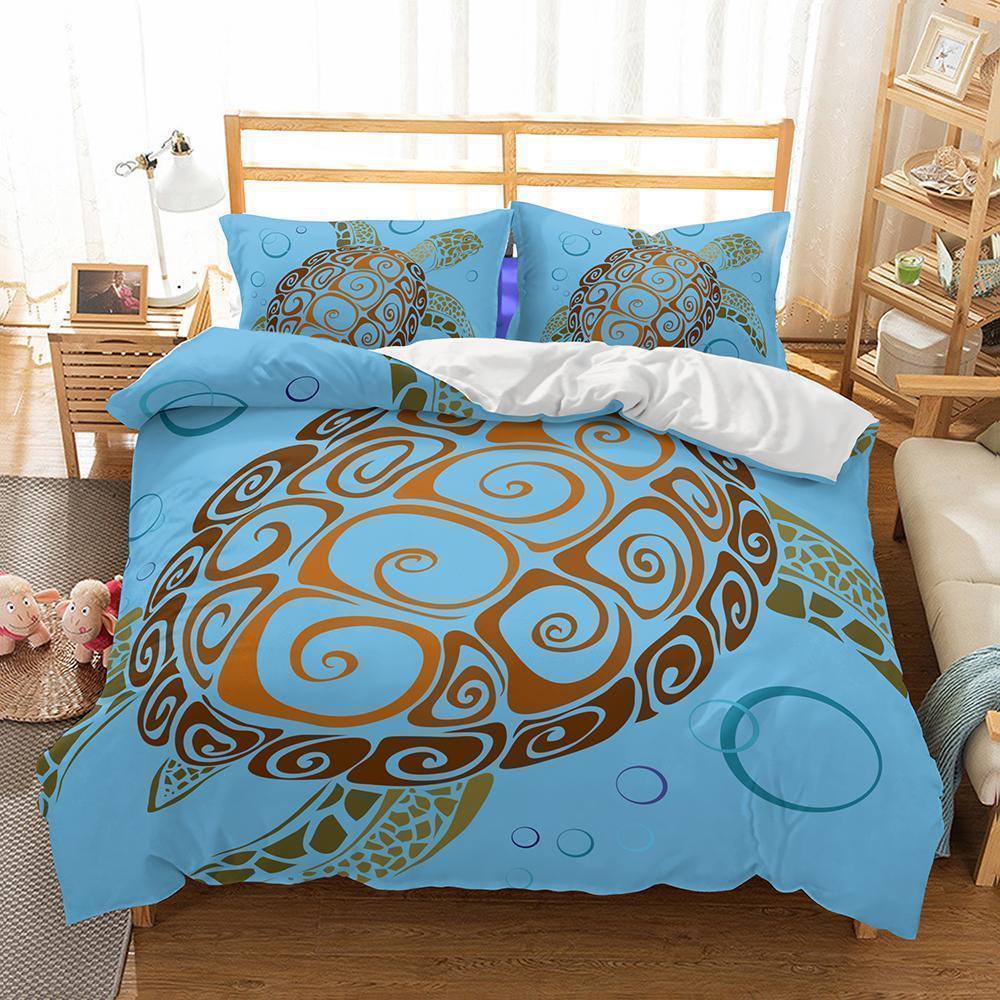 Bedding 3D Natural Scenery Sea Turtle Printed Bedding Sets Duvet Cover Set