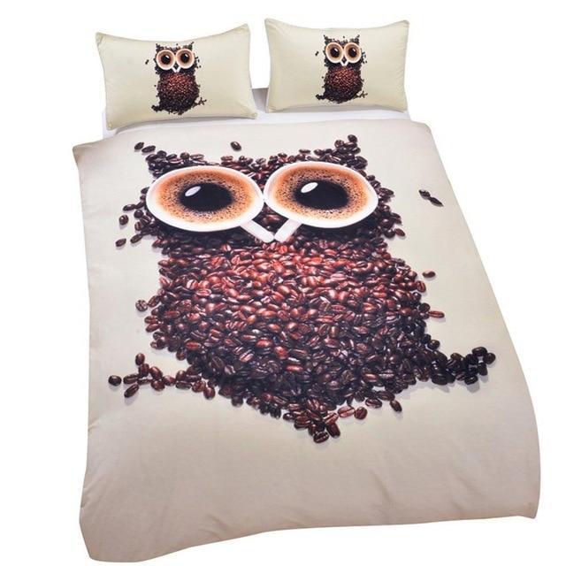 Bedding Outlet 3D Cute Owl Bedding Set 3 Pieces