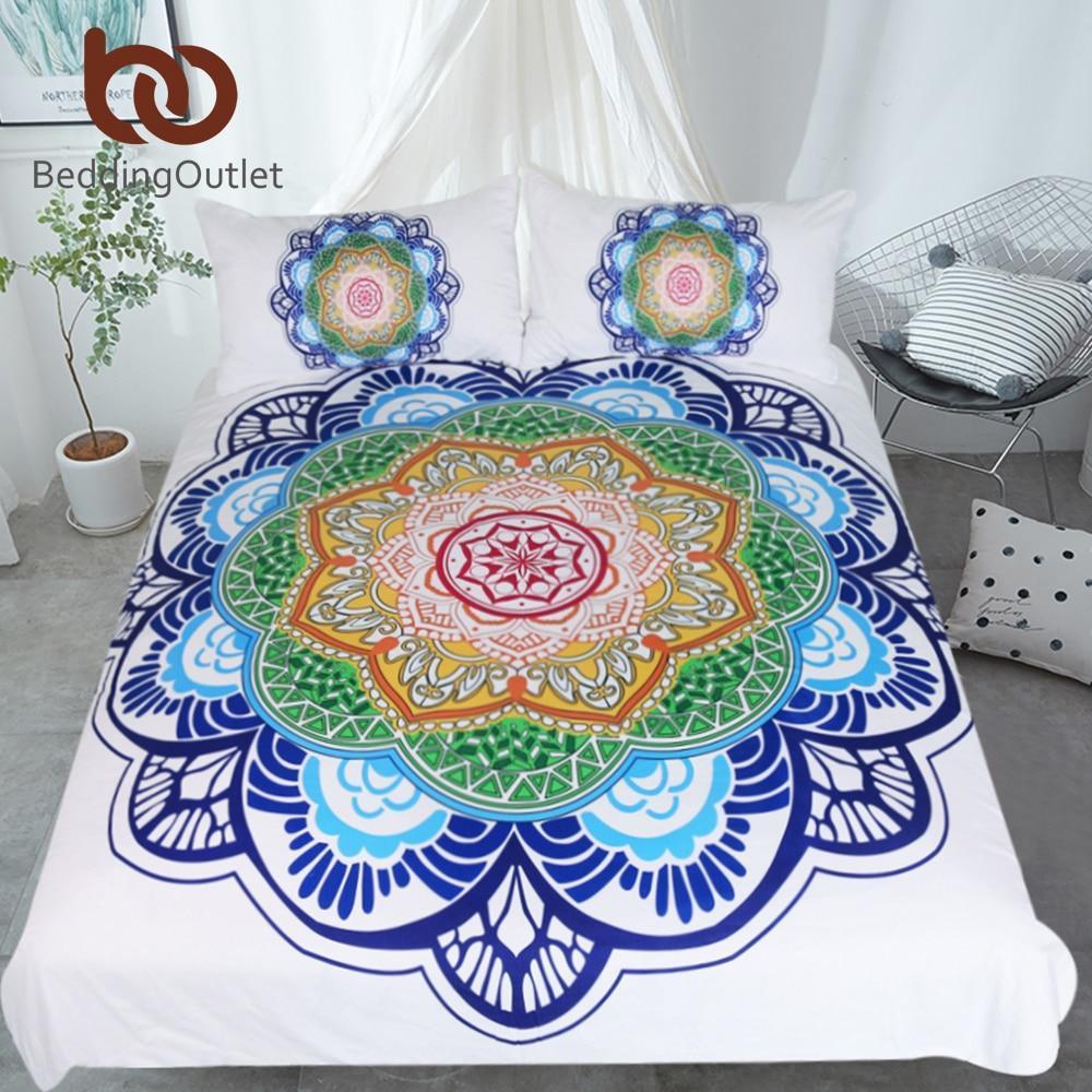 Bedding Set King Size for Adults Boho Flower Print Home Textiles