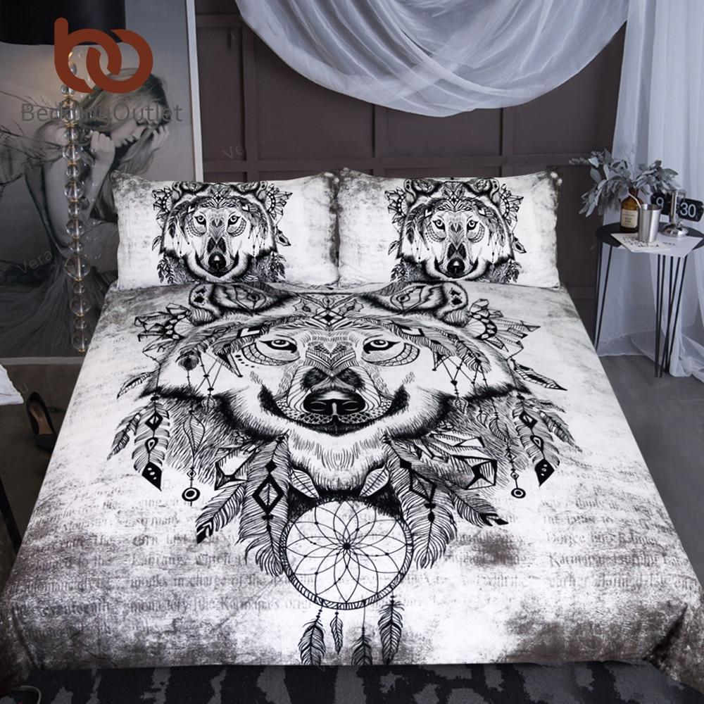 BeddingOutlet Tribal Wolf Bedding Set Home Textiles 3-Piece