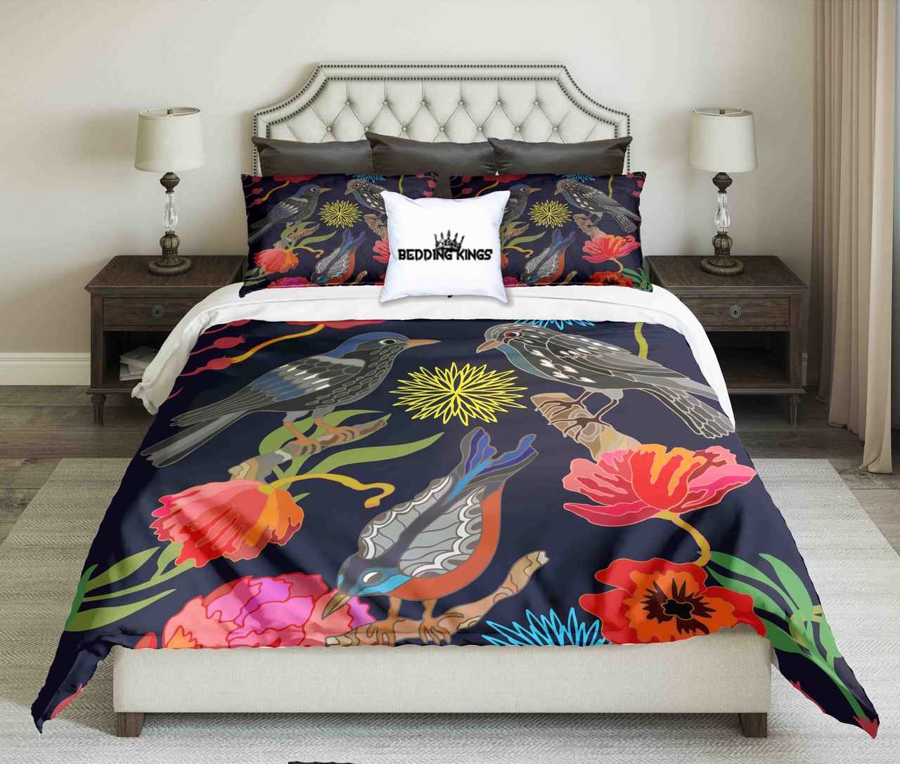 Birds And Flowers Colourful | kings3D Customized Duvet Cover Bedding Sets