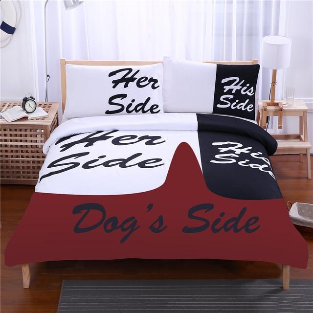Black and White Hiside & Heride Couple Home textilesoft Hot3D Customized Duvet Cover Bedding Sets
