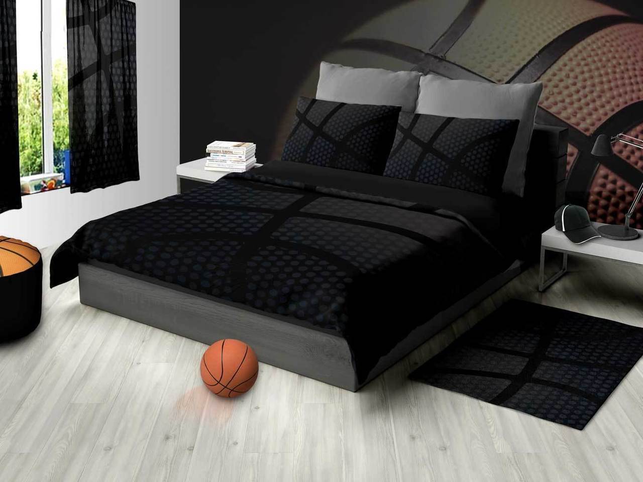 Black Basketball Bedding