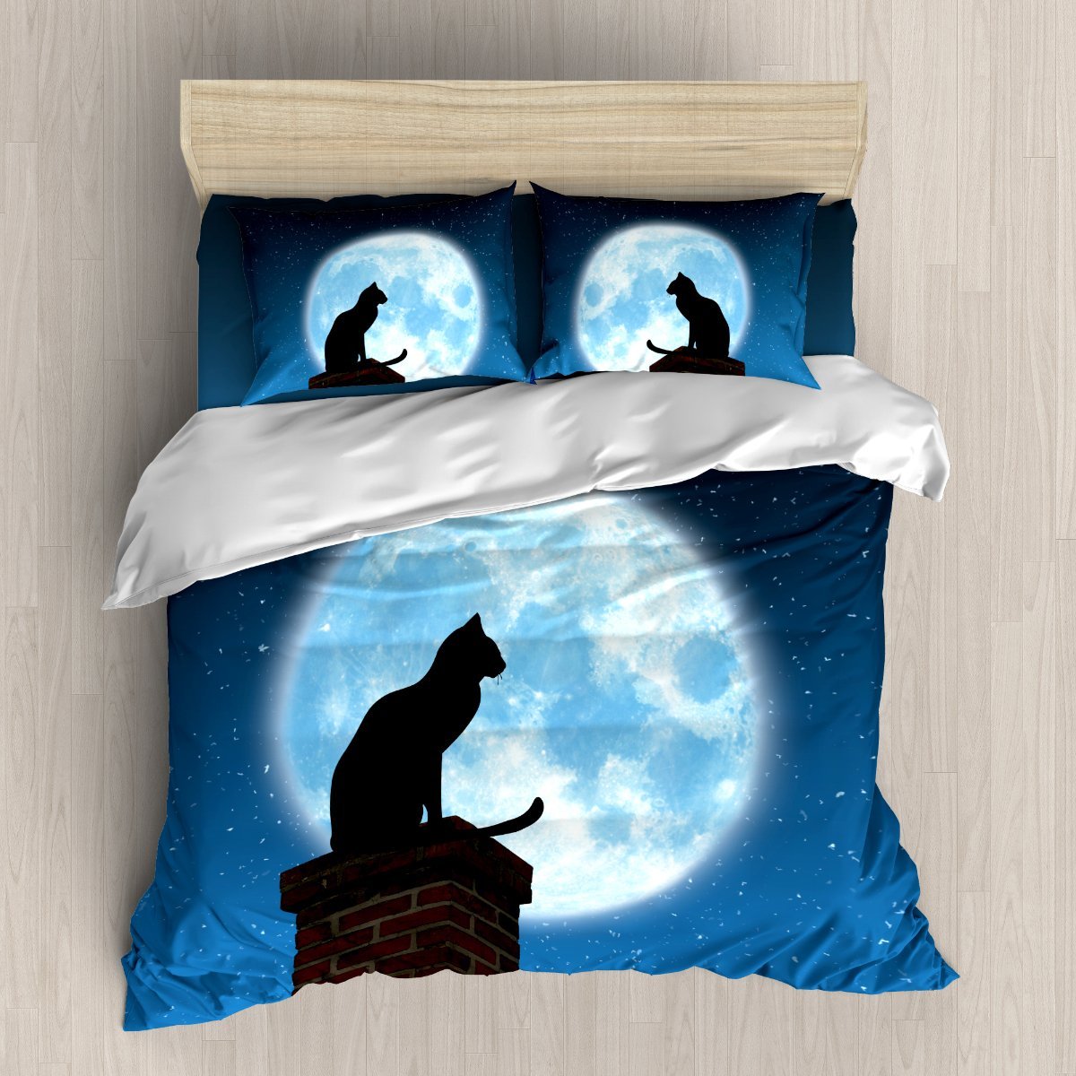 Black Cat & Moon 3D Customized Duvet Cover Bedding Sets