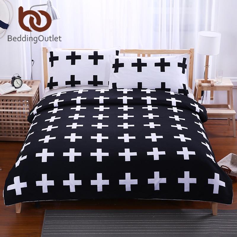 Black Cross Home White Bedclothesuperoft Cover For Bed Bedroom Twin Full Queen King drap de lit3D Customized Duvet Cover Bedding Sets