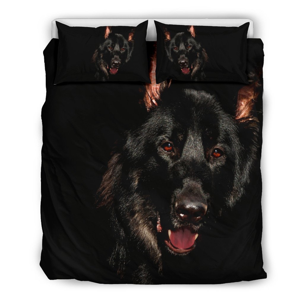 Black German hepherd 3D Customized Duvet Cover Bedding Sets