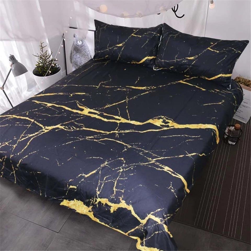 Black & Gold Marble 3D Customized Duvet Cover Bedding Sets