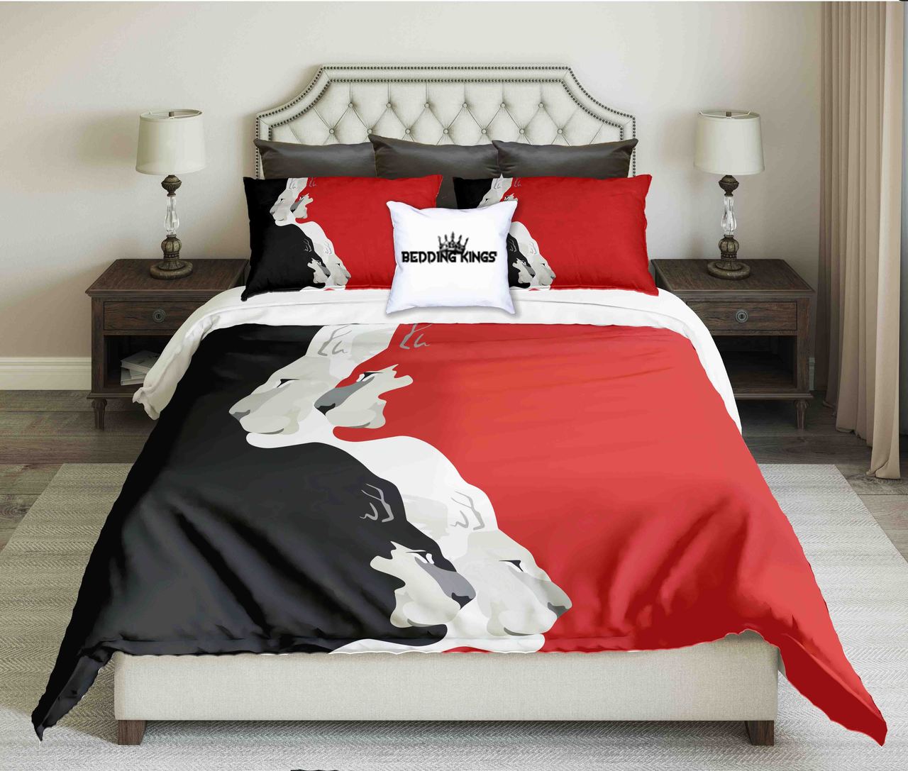 Black Red White Tigers Design | kings3D Customized Duvet Cover Bedding Sets