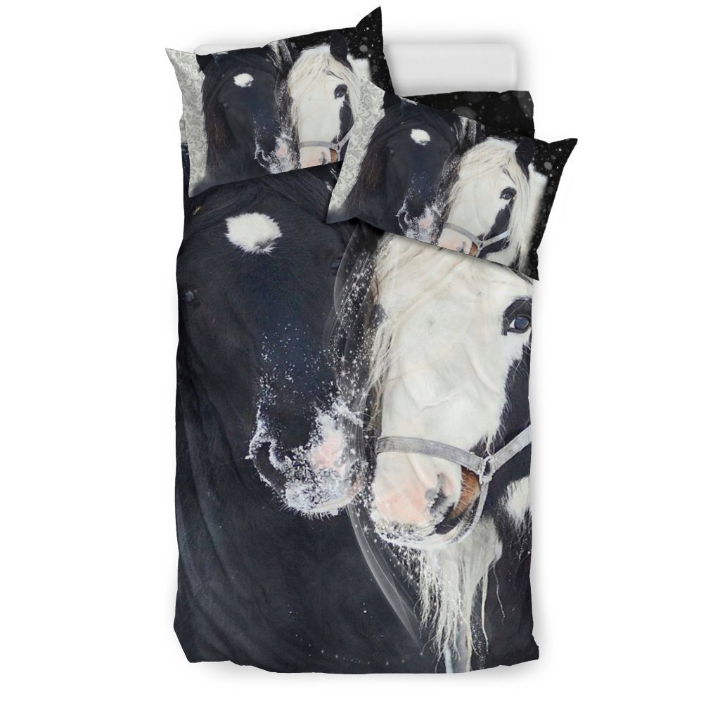 Black & White Horses 3D Customized Duvet Cover Bedding Sets