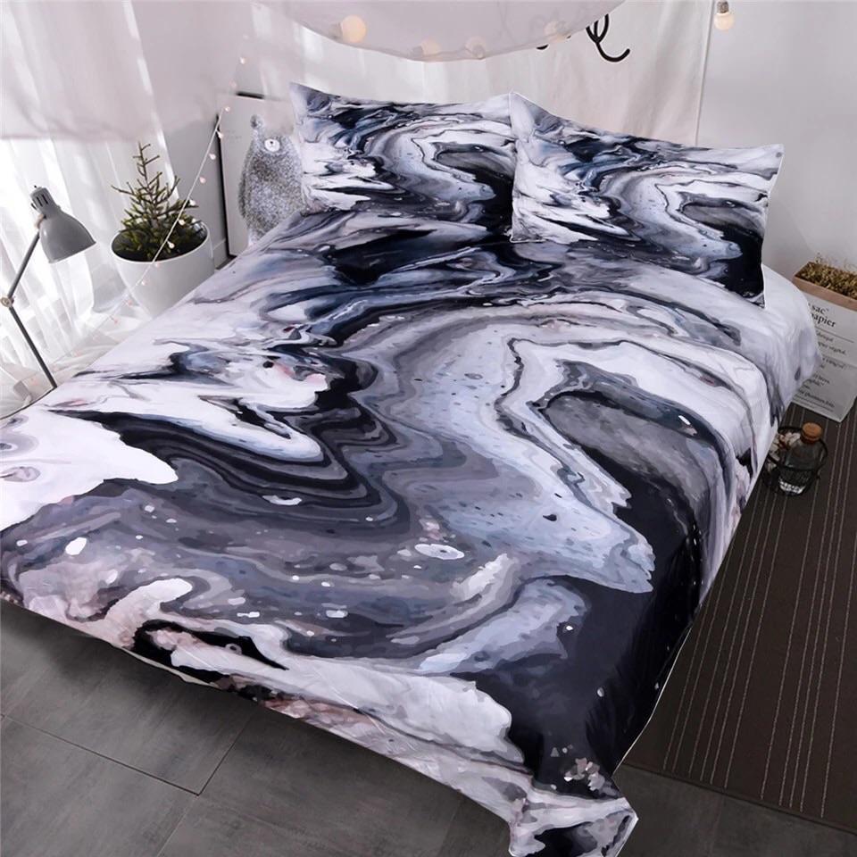 Black & White Marble 3D Customized Duvet Cover Bedding Sets