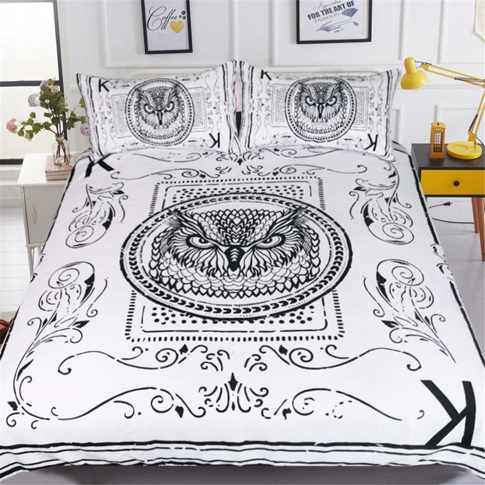 Black & White Owl Bedding Set