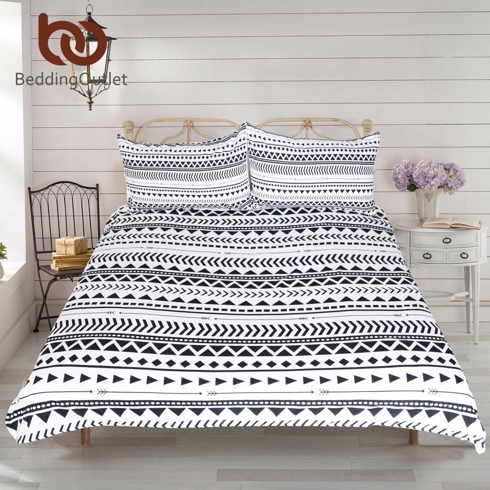 Black Whitetriped et Modern Chic Reversible Geometric Printed oft Bed Cover3D Customized Duvet Cover Bedding Sets