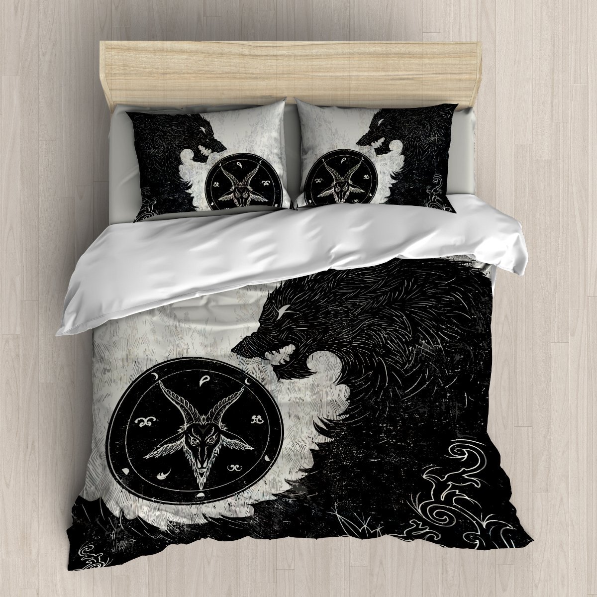 Black Wolf atan 3D Customized Duvet Cover Bedding Sets