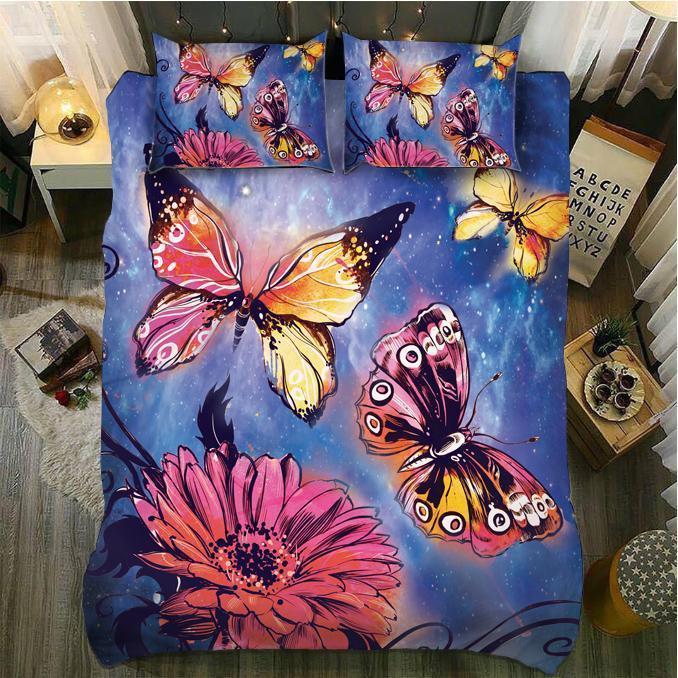 Blossomky And Butterfly3D Customized Duvet Cover Bedding Sets