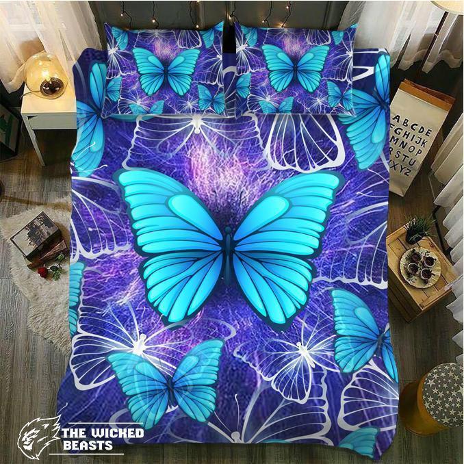 Blue And Whiteapphire Butterflys3D Customized Duvet Cover Bedding Sets