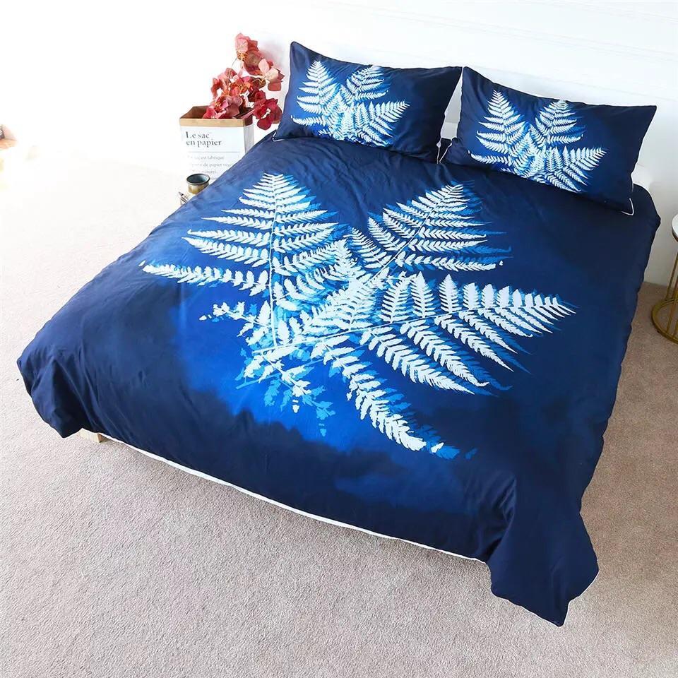 Blue Fern 3D Customized Duvet Cover Bedding Sets