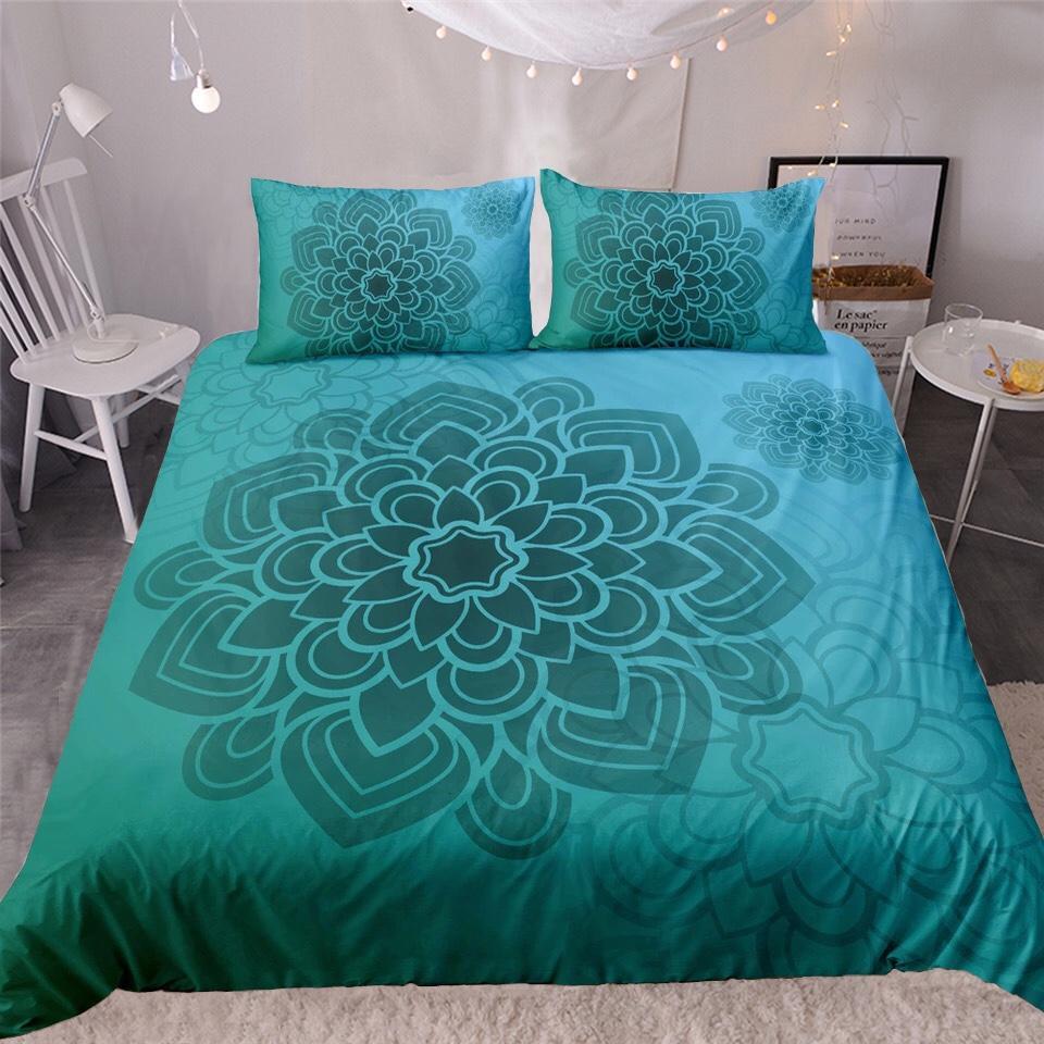 Blue & Green Mandala 3D Customized Duvet Cover Bedding Sets