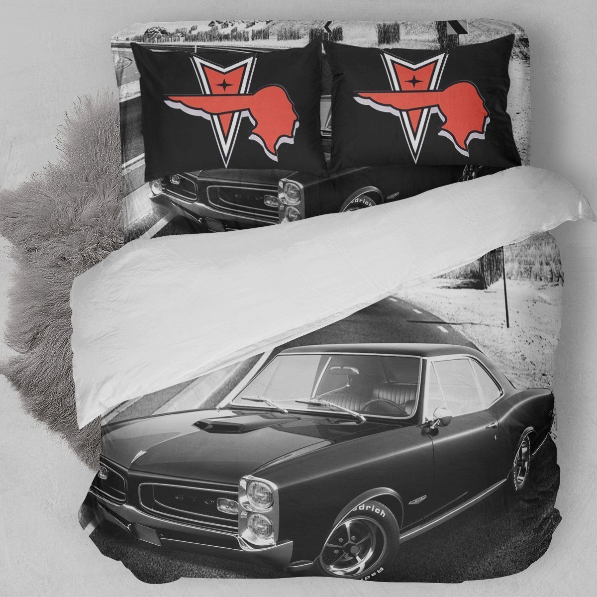 Blue Pontiac GTO 1966 Car Bedding Set