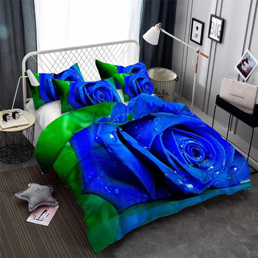 Blue Rose 3D Customized Duvet Cover Bedding Sets