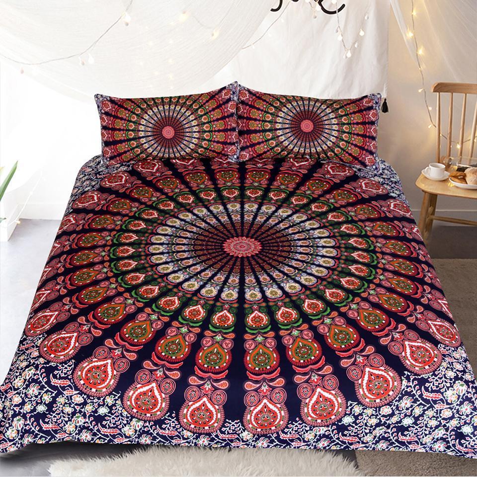 Bohemian Design Bedding Set – Red