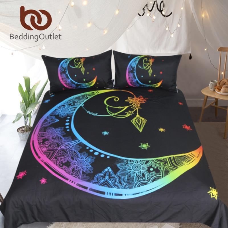 Bohemian Moontar Mandala Floral et King for Adults Flower Printed Home Textiles 3D Customized Duvet Cover Bedding Sets