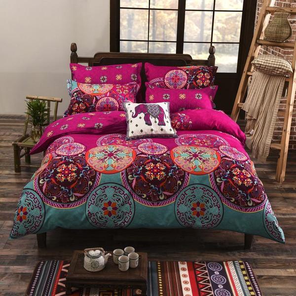 Boho Mandala Reversible 3D Customized Duvet Cover Bedding Sets